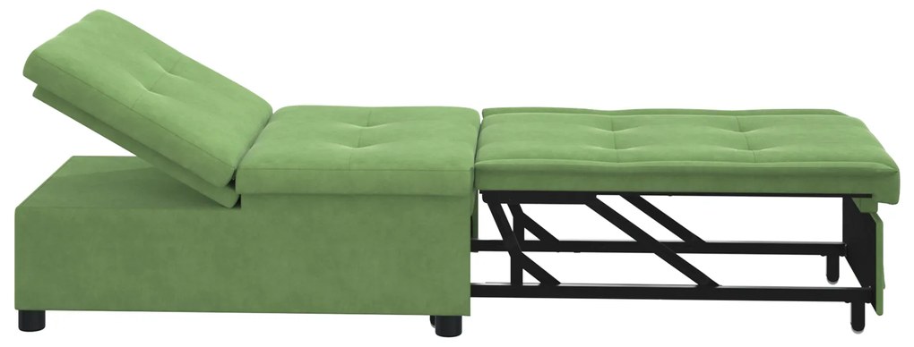 vidaXL Καναπές-Κρεβάτι Ανοιχτό πράσινο 67 x 194 x 38 εκ Βελούδο