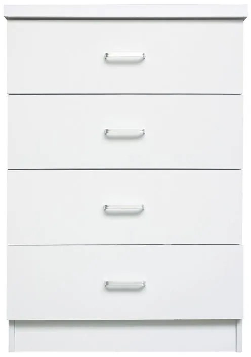 Ε7396,1 DRAWER Συρταριέρα με 4 Συρτάρια, Απόχρωση Άσπρο  60x40x80cm Συρταριέρα Υπνοδωματίου,  MDF - Κόντρα Πλακέ - Καπλαμάς - Νοβοπάν, , 1 Τεμάχιο