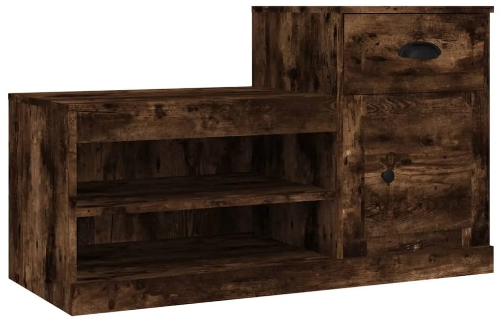 vidaXL Παπουτσοθήκη Καπνιστή Δρυς 100x42x60 εκ. από Επεξεργασμένο Ξύλο