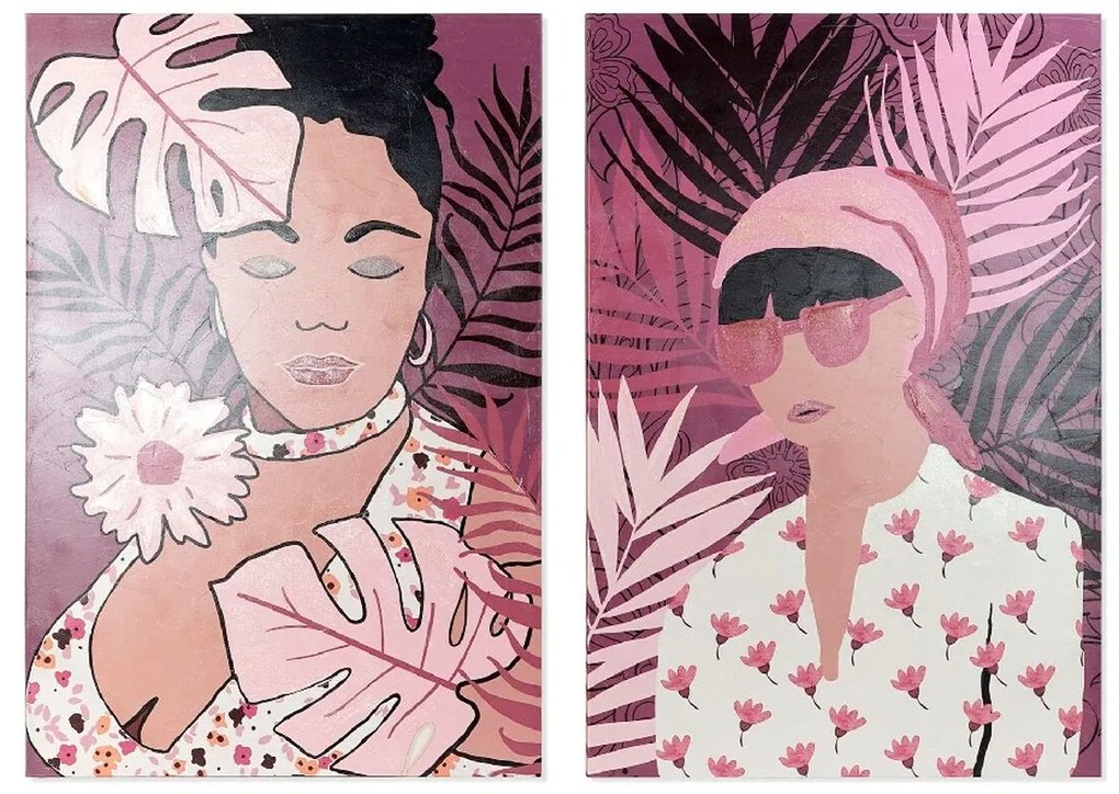 Καμβάς DKD Home Decor African Τζίντζερ Καμβάς 80 x 3 x 120 cm