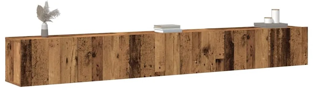 vidaXL 3 τεμαχίων σετ ντουλαπιών τηλεόρασης με επίτοιχο παλιό ξύλο