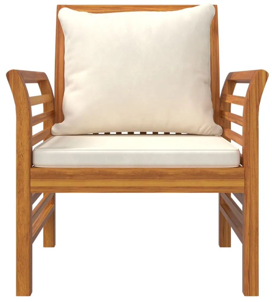 vidaXL Σαλόνι Κήπου 4 Τεμαχίων από Μασίφ Ξύλο Ακακίας με Μαξιλάρια