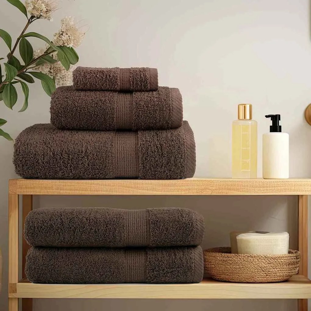 vidaXL Πετσέτα Επισκεπτών SOLUND Καφέ Βαμβάκι