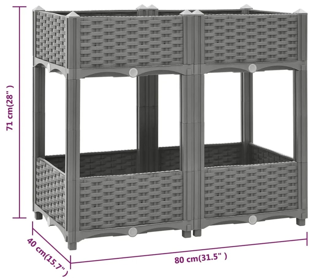 vidaXL Ζαρντινιέρα 80 x 40 x 71 εκ. από Πολυπροπυλένιο
