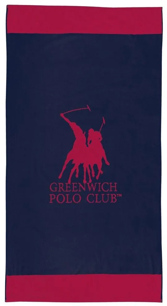 Πετσέτα Θαλάσσης 4048 Blue-Red Greenwich Polo Club Θαλάσσης 90x170cm 100% Βαμβάκι