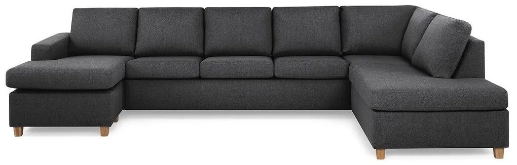 Γωνιακός Καναπές Scandinavian Choice C161, Δρυς, Σκούρο γκρι, 344x199x80cm, Πόδια: Ξύλο | Epipla1.gr