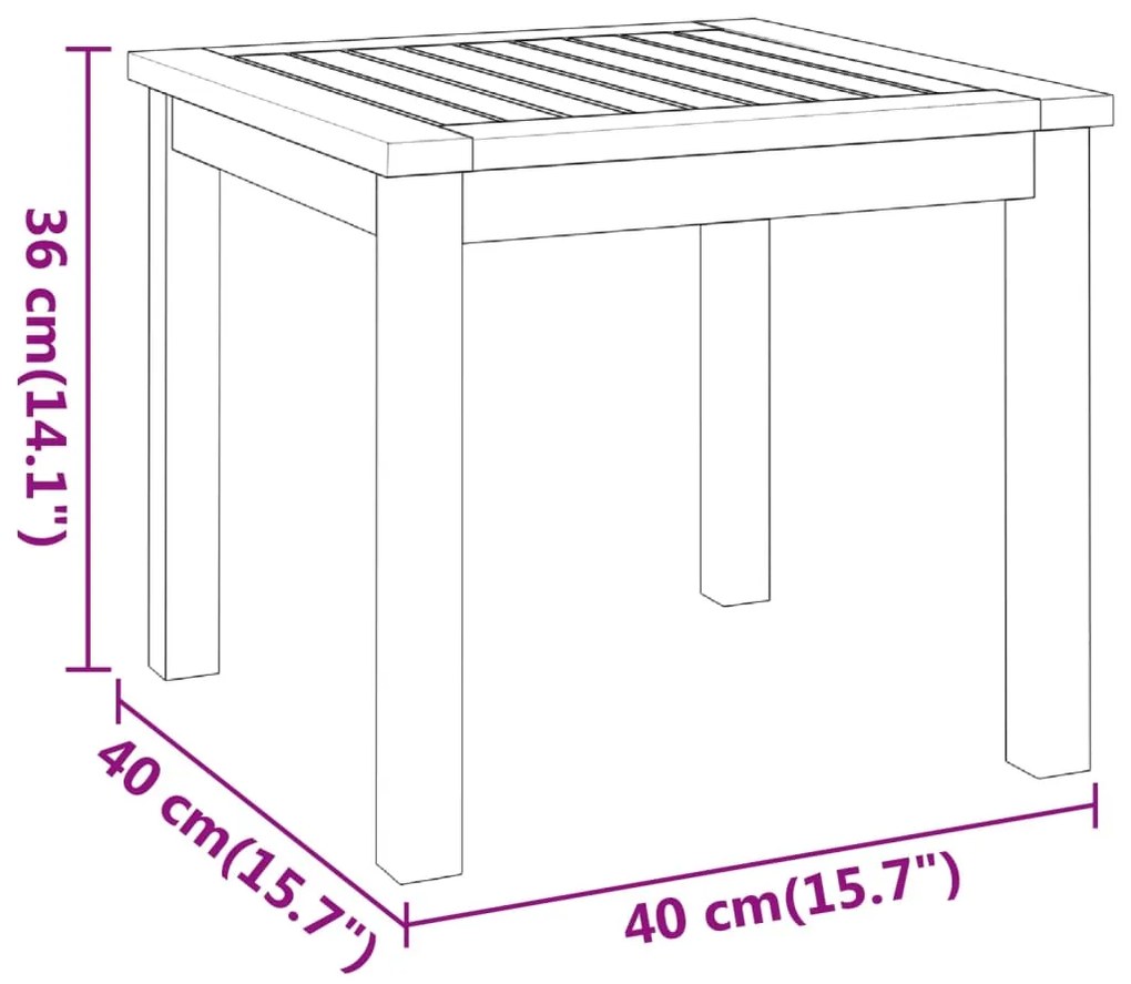 vidaXL Τραπεζάκι Σαλονιού 40 x 40 x 36 εκ. από Μασίφ Ξύλο Ακακίας