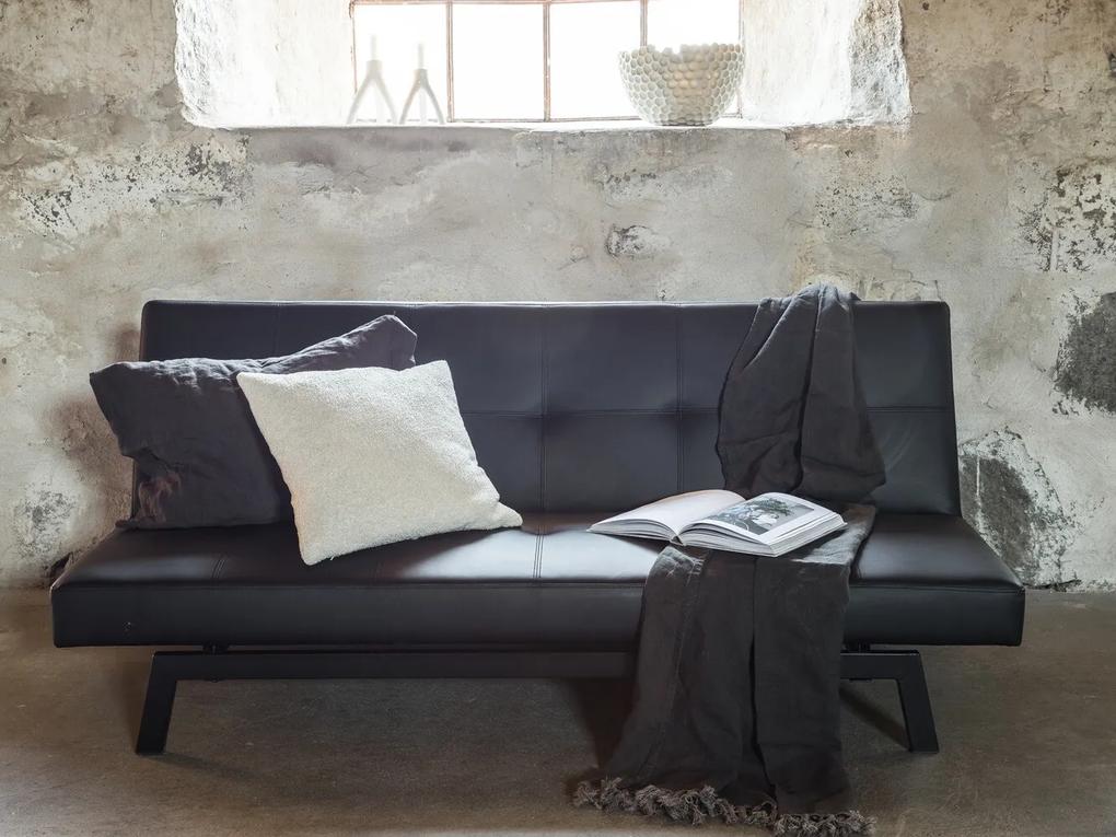 Καναπές κρεβάτι Dallas 1709, Αριθμός θέσεων: 3, Μαύρο, 76x180x87cm, Πόδια: Μέταλλο | Epipla1.gr