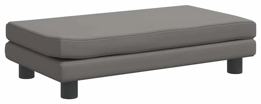 vidaXL Καναπές Παιδικός με Υποπόδιο Γκρι 100 x 50 x 30 εκ. Συνθ. Δέρμα
