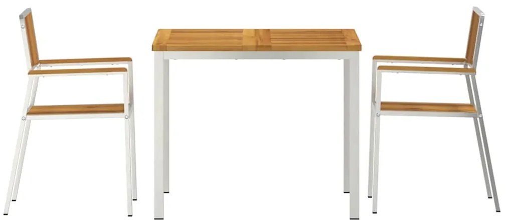 vidaXL Σετ Εξωτερικής Τραπέζης 3 pcs Καφέ Στερεό Ξύλο Ακακίας