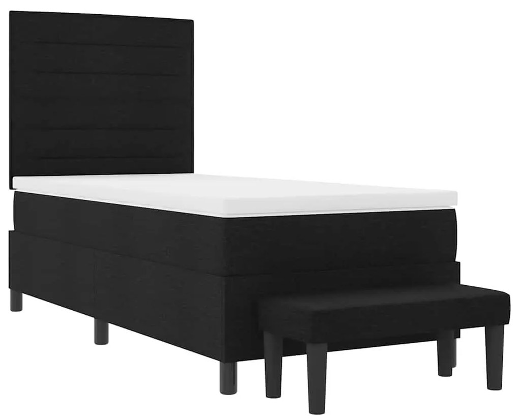 vidaXL Κρεβάτι με ελατήρια με στρώμα Μαύρο 100 x 200 cm ύφασμα