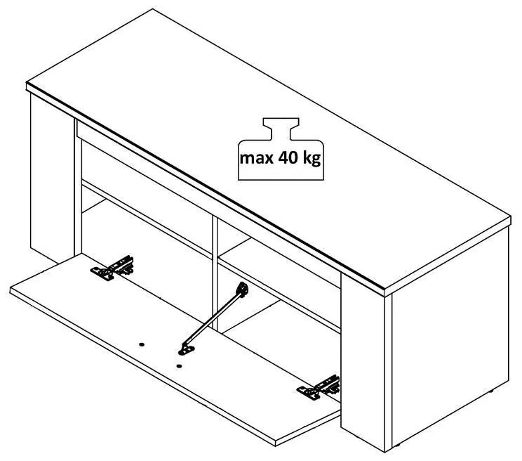 Έπιπλο TV Kent 120 Γκρί Δρύς - Λευκός Δρύς 122x43x49 εκ. 122x43x49 εκ.