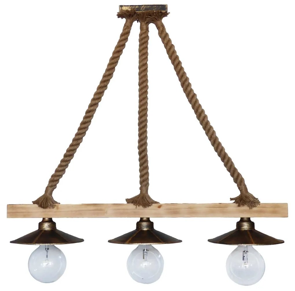 Φωτιστικό Οροφής UT-150RAGA 3 Natural Metal,Wood