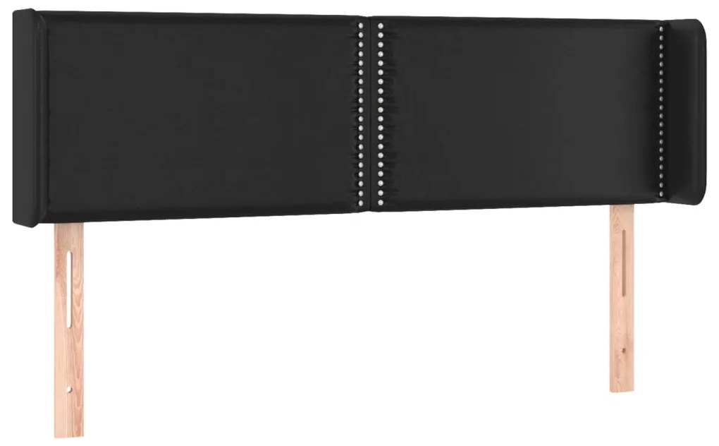 Κεφαλάρι με Πτερύγια Μαύρο 147x16x78/88 εκ. Συνθετικό Δέρμα 3118718