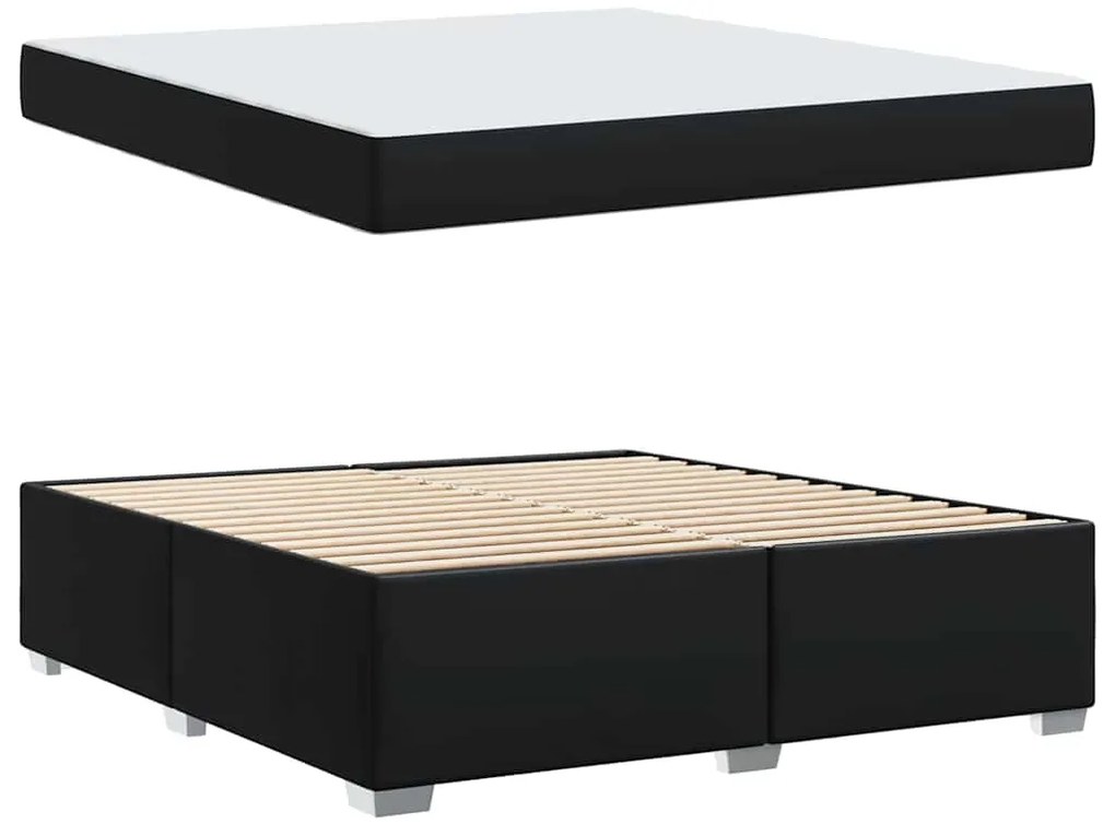 vidaXL Σκελετός Κρεβατιού Άλλο Μαύρο 180 x 200 cm Τεχνητό δέρμα