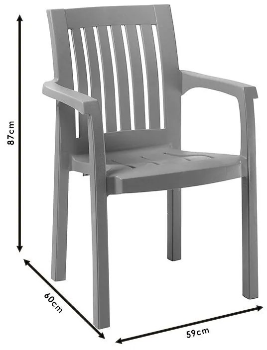 Πολυθρόνα Expand PP teak 59x60x87 εκ.