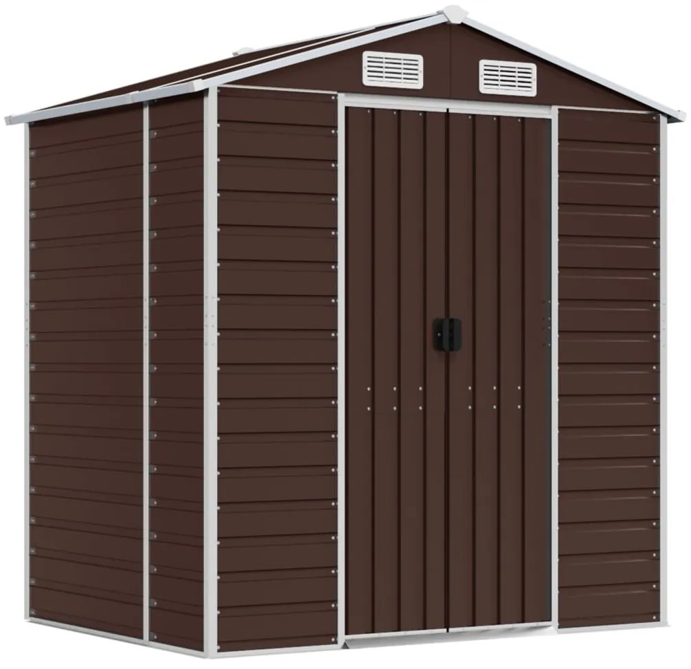 vidaXL Αποθήκη Κήπου Καφέ 191x130x198 εκ. Γαλβανισμένο Ατσάλι