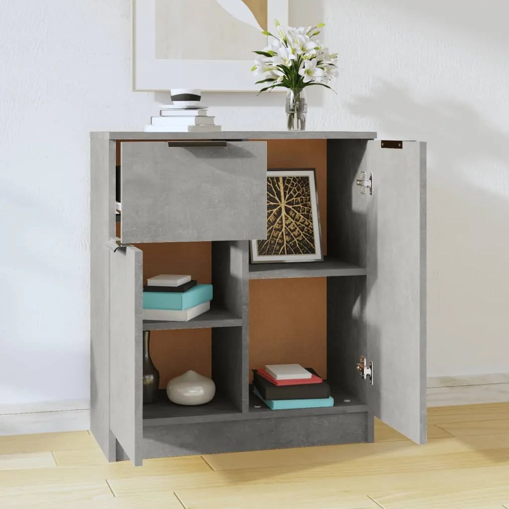 vidaXL Ντουλάπι Γκρι Σκυροδέματος 60x30x70 εκ. από Επεξεργασμένο Ξύλο