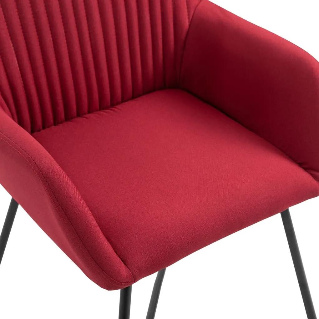 Καρέκλες Τραπεζαρίας 6 τεμ. Μπορντό Υφασμάτινες - Κόκκινο
