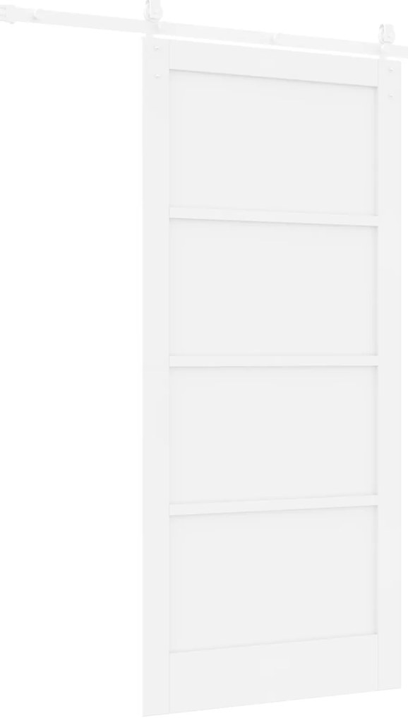 vidaXL Συρόμενη Πόρτα  με Σετ Υλικών Λευκή 93x202 εκ. Συμπαγές Ξύλο Πεύκου