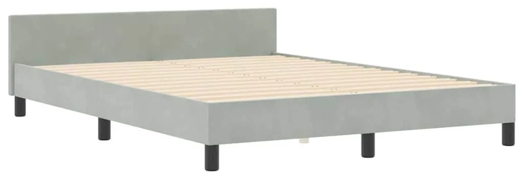 vidaXL Σκελετός Κρεβατιού Ανοιχτό γκρι 140 x 190 cm Βελούδο