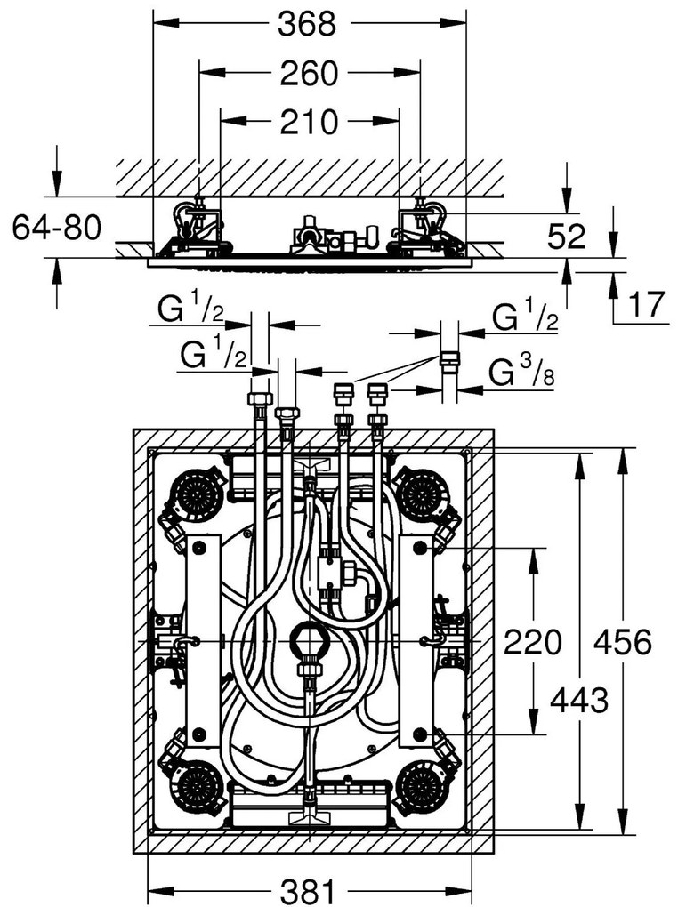 Ντουζ οροφής Grohe Rainshower F-Series II