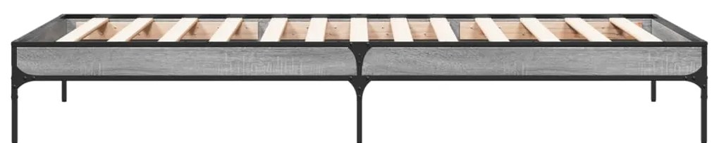 vidaXL Πλαίσιο Κρεβατιού Γκρι Sonoma 90x200 εκ. Επεξ. Ξύλο &amp; Μέταλλο