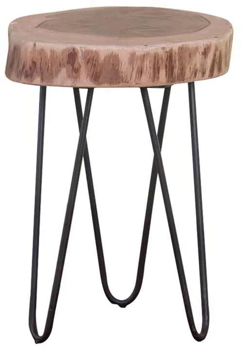 Τραπεζάκι FUEGO +/-35x35 H.45 Ακακία Φυσικό/Μεταλλικό Μαύρο