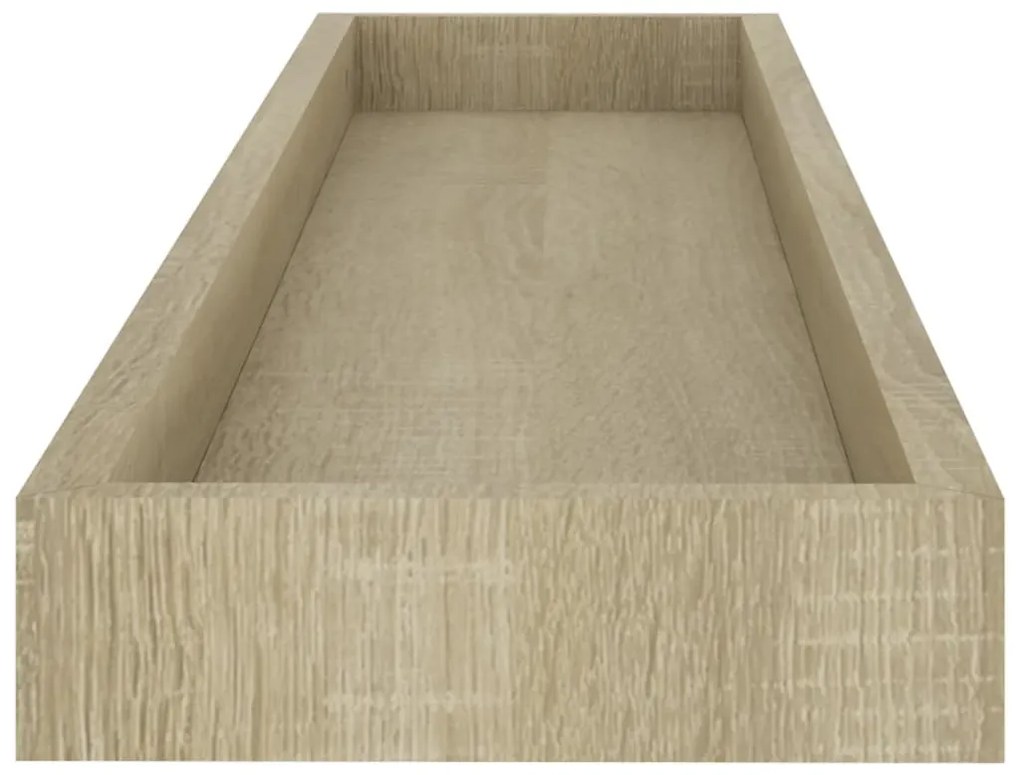 vidaXL Ράφια Τοίχου με Εσοχή 2 τεμ. Δρυς 80 x 15 x 4 εκ. από MDF
