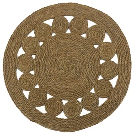 Χαλί Lopzerc Inart Φυσικό Σχοινί Φ100X2 εκ 313-000017-313-000017-Καφέ 313-000017