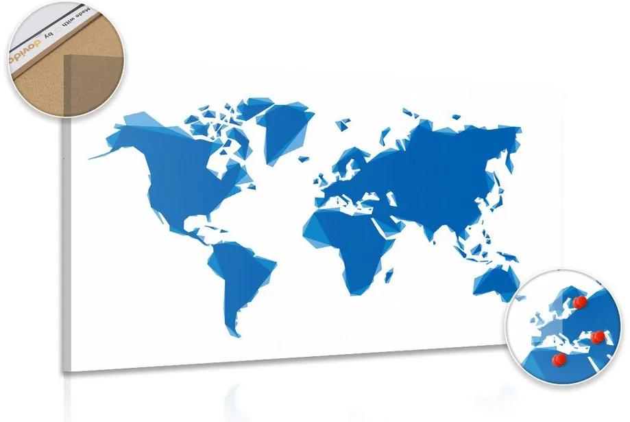 Εικόνα στον αφηρημένο παγκόσμιο χάρτη φελλού σε μπλε - 120x80  transparent