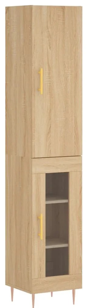 vidaXL Μπουφές Sonoma δρυς 34,5 x 34 x 180 εκ. από Επεξεργασμένο Ξύλο