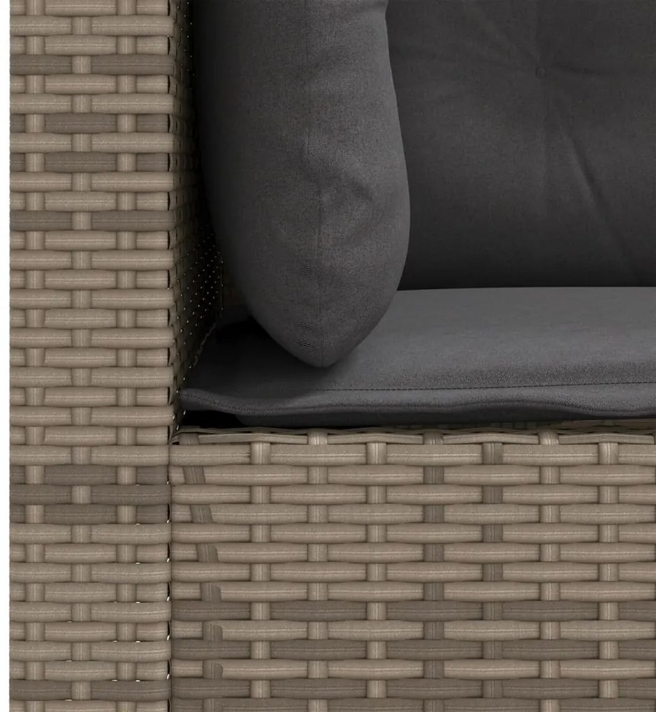vidaXL Καναπέδες Κήπου Γωνιακοί 2 τεμ. Γκρι Συνθ. Ρατάν με Μαξιλάρια