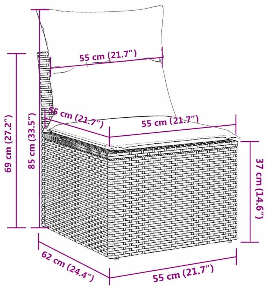 vidaXL Σετ Καναπέ Κήπου 13τεμ Μπεζ Συνθ. Ρατάν με Μαξιλάρια