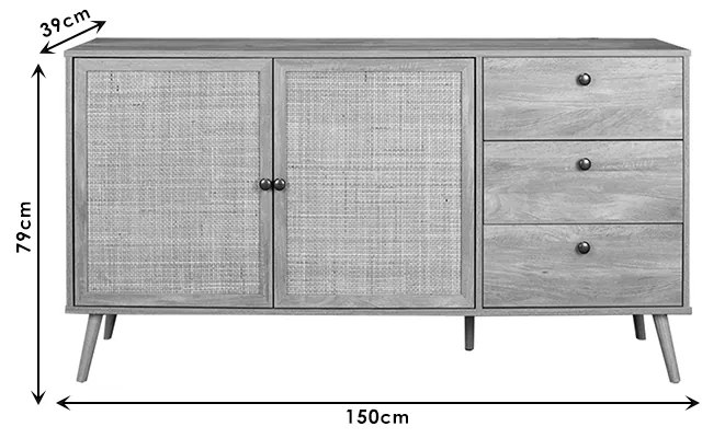 ΜΠΟΥΦΕΣ OSLO PAKOWORLD ΜΑΥΡΟ-ΦΥΣΙΚΟ 150X39X79ΕΚ