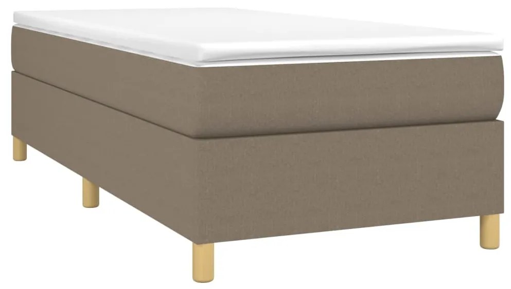 Κρεβάτι Boxspring με Στρώμα Taupe 90x200 εκ. Υφασμάτινο - Μπεζ-Γκρι