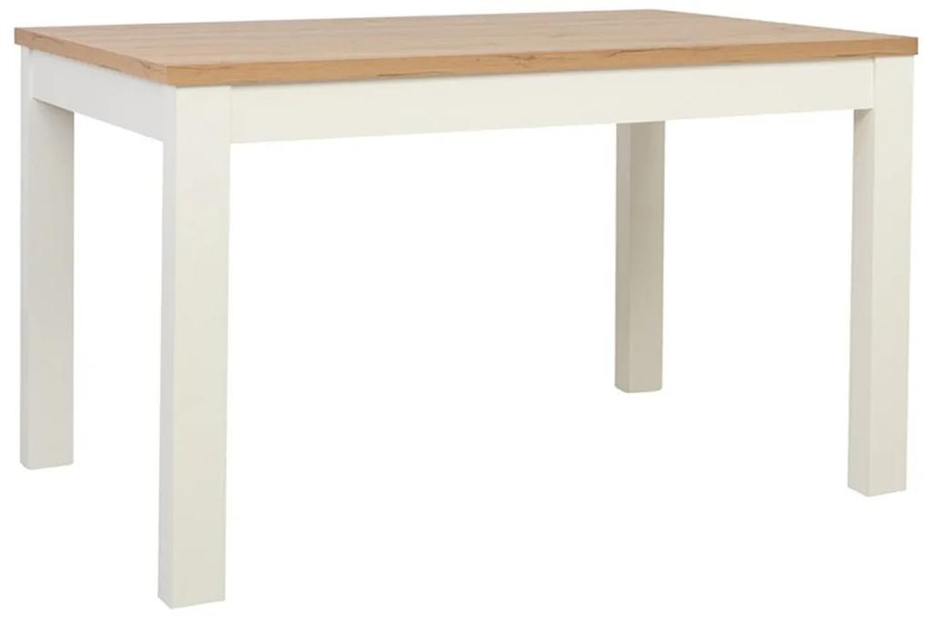 Τραπέζι Boston 465, Άσπρο, Wotan δρυς, 77x90x130cm, 42 kg, Επιμήκυνση, Πλαστικοποιημένη μοριοσανίδα | Epipla1.gr