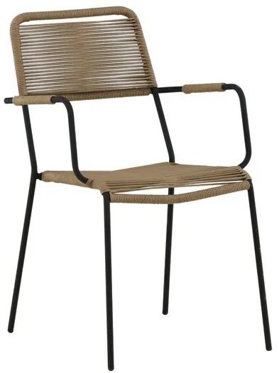 Σετ Τραπέζι και καρέκλες Dallas 3702, Επεξεργασμένο γυαλί, Μέταλλο, Σχοινί | Epipla1.gr