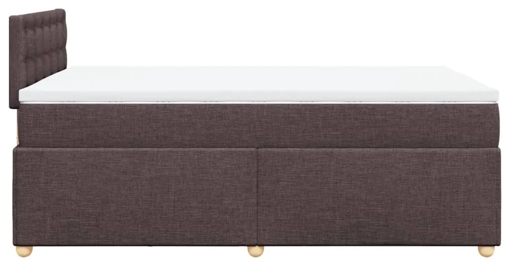 vidaXL Κρεβάτι Boxspring με Στρώμα Σκούρο Καφέ 120x200 εκ. Υφασμάτινο