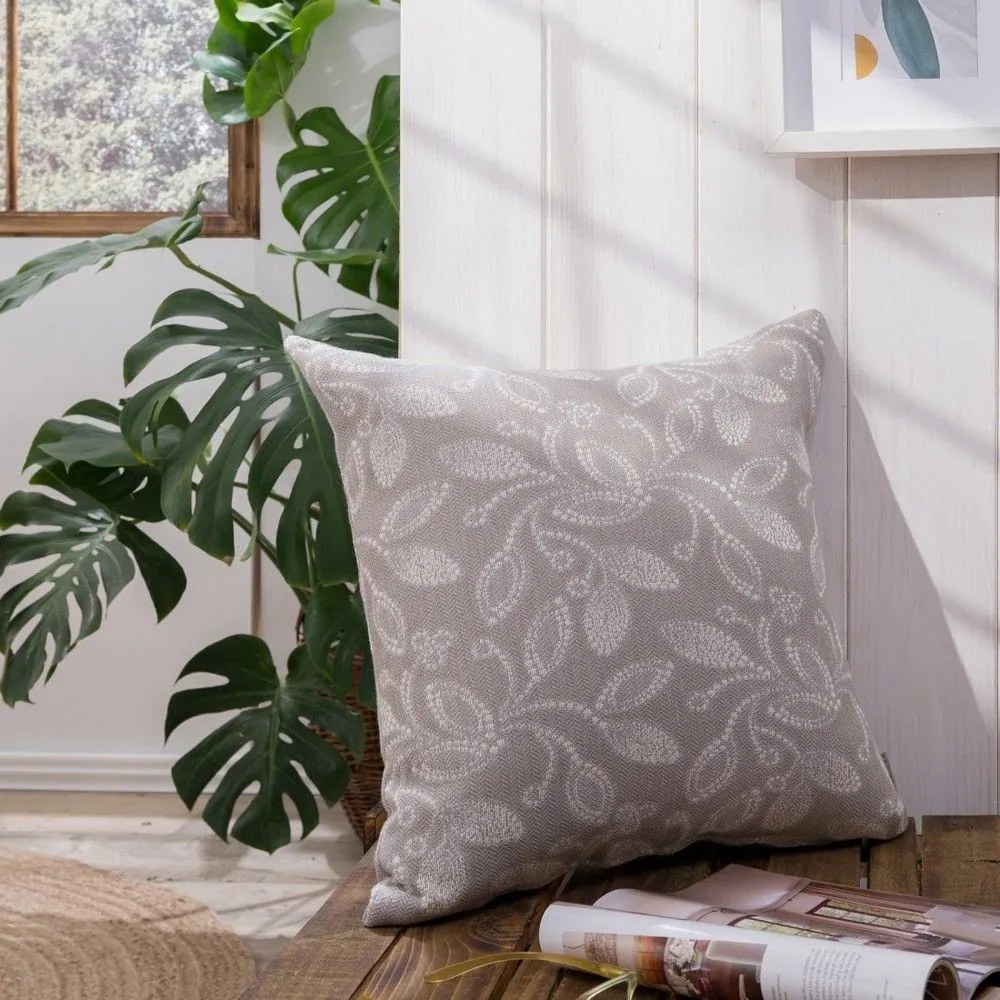Μαξιλαροθήκη Διακοσμητική Padova 03 Greige Teoran 50X50 Cotton-Polyester