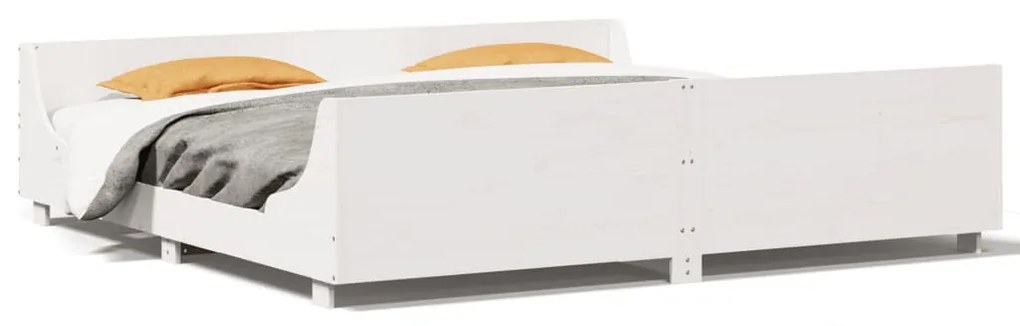 Σκελετός Κρεβ. Χωρίς Στρώμα Λευκό 180x200 εκ Μασίφ Πεύκο