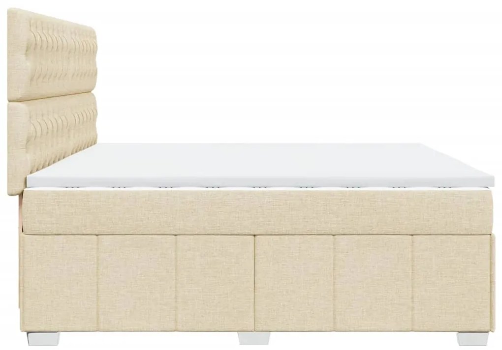 ΚΡΕΒΑΤΙ BOXSPRING ΜΕ ΣΤΡΩΜΑ ΚΡΕΜ 200X200 ΕΚ. ΥΦΑΣΜΑΤΙΝΟ 3294087