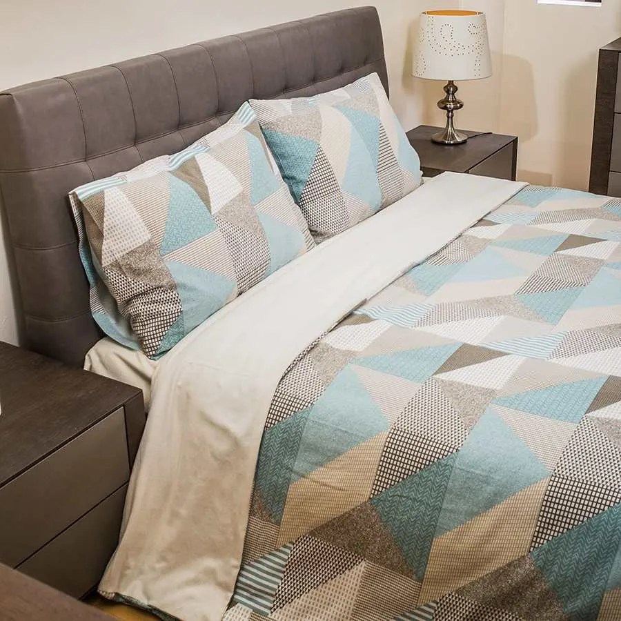 Art 254 Σέτ σεντόνια Υ/Δ &amp; 2 Μαξιλαροθήκες Φανέλλα BEAUTY HOME FL