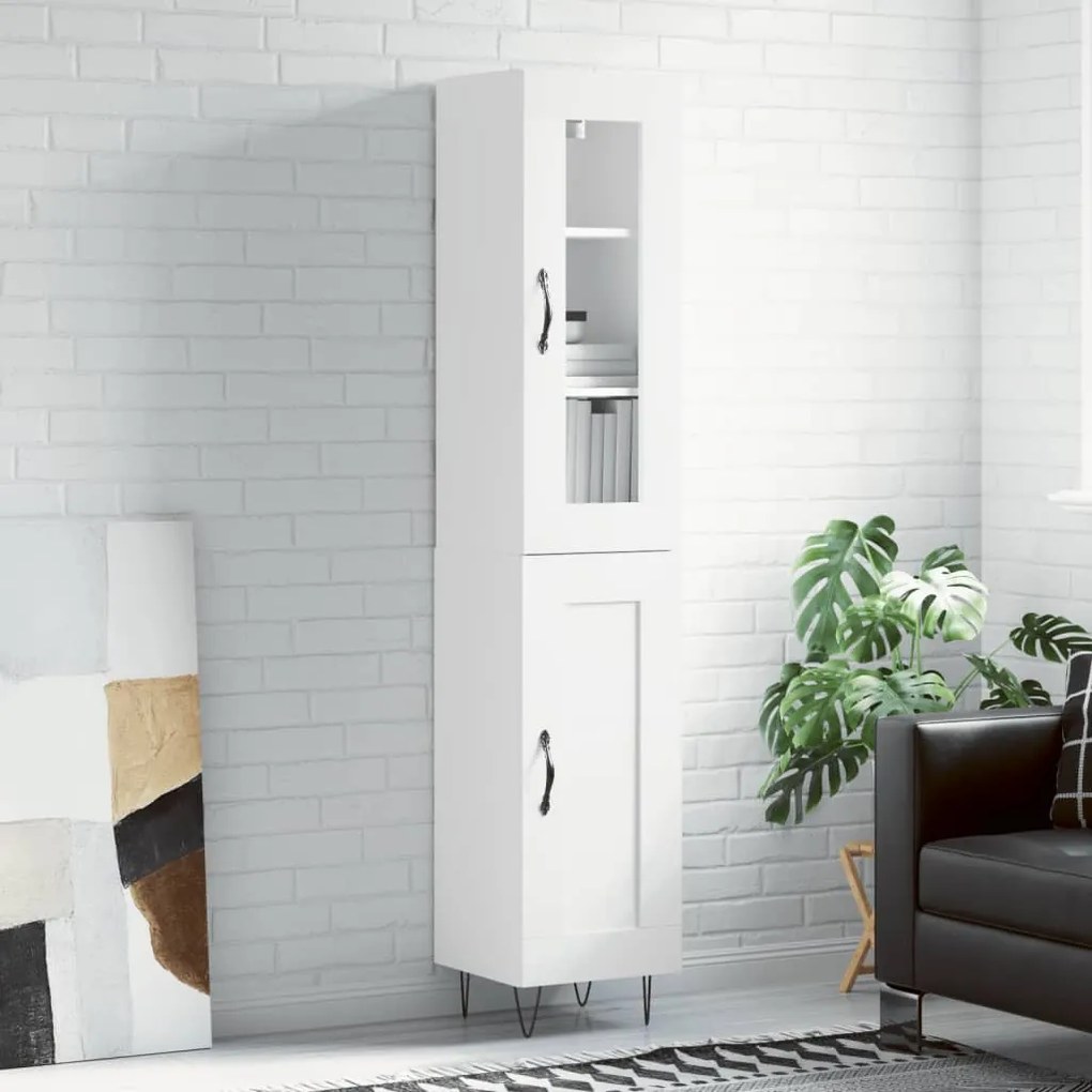 vidaXL Ντουλάπι Λευκό 34,5 x 34 x 180 εκ. από Επεξεργασμένο Ξύλο