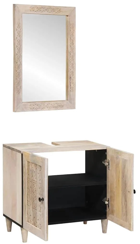 vidaXL Σετ Επίπλων Μπάνιου Επιτοίχιο 2 pcs Λευκό 62 x 33 x 58 εκ.