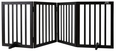 VEVOR Free Standing Dog Gate 24x80.3 inch Freestanding Pet Gate Foldable Brown
