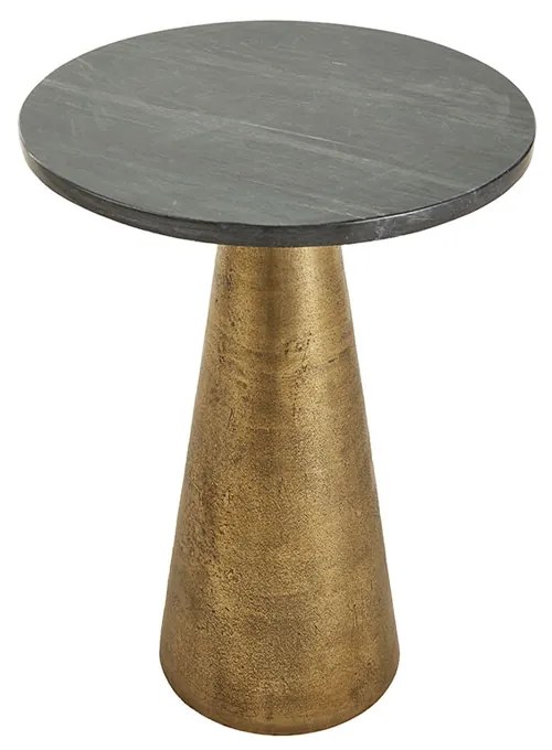 CONO COFFEE TABLE ΜΑΥΡΟ ANTIQUE BRASS D36xH51cm - 04-0884