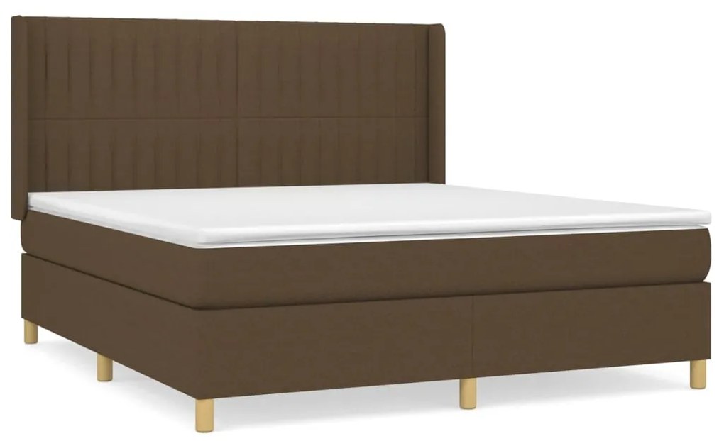 ΚΡΕΒΑΤΙ BOXSPRING ΜΕ ΣΤΡΩΜΑ ΣΚΟΥΡΟ ΚΑΦΕ 180X200 ΕΚ ΥΦΑΣΜΑΤΙΝΟ 3132172