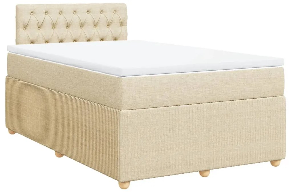 ΚΡΕΒΑΤΙ BOXSPRING ΜΕ ΣΤΡΩΜΑ ΚΡΕΜ 120X190 ΕΚ. ΥΦΑΣΜΑΤΙΝΟ 3287407