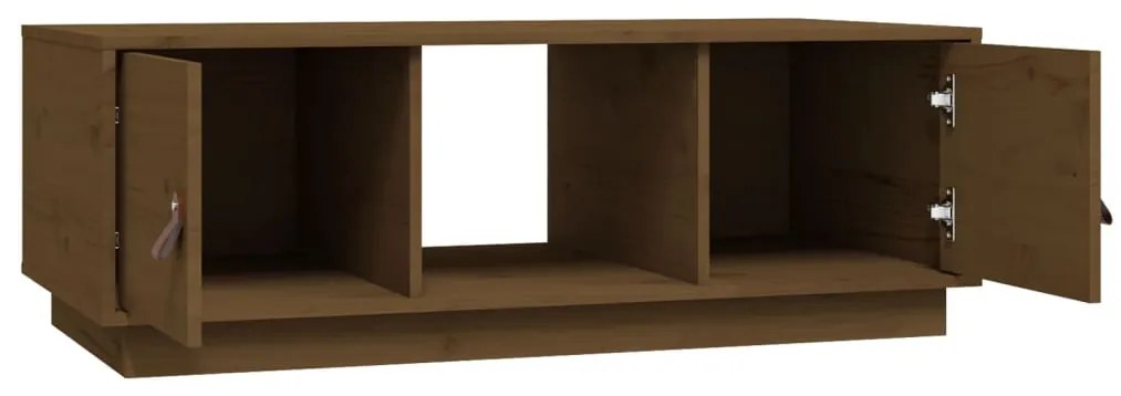 vidaXL Τραπεζάκι Σαλονιού Καφέ Μελί 100x50x35 εκ. Μασίφ Ξύλο Πεύκου